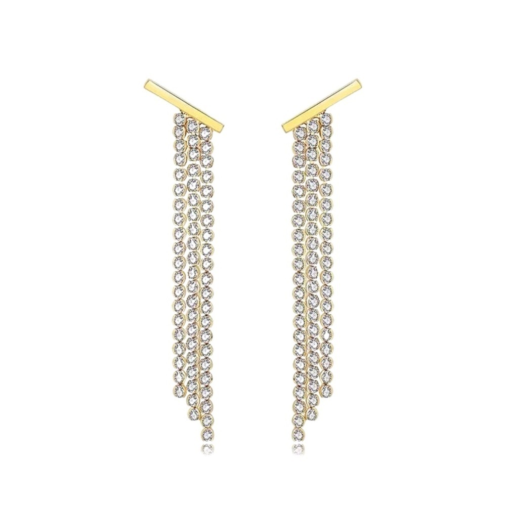Gold-Tone Crystal Drop Earrings